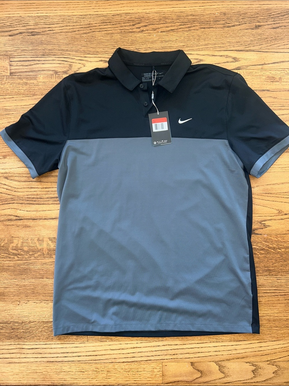 Nike Two-Tone Black and Gray Men's Polo Shirt